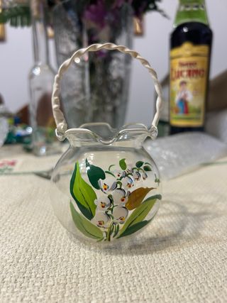 Set 3 Vasi Vetro Dipinti a Mano