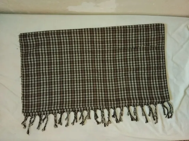 Bufanda cuadros marrón y gris