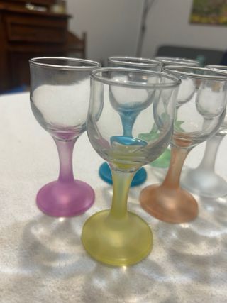 Set 6 Bicchierini Colorati Vetro