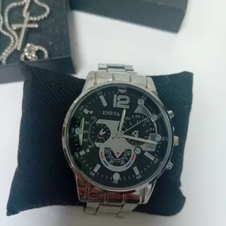 Conjunto Bisutería Hombre Plateada