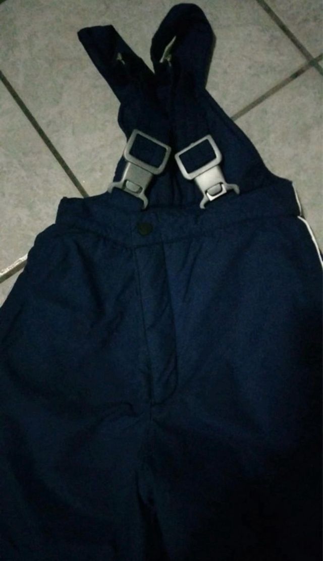 Pantalone sci bambino blu con bretelle