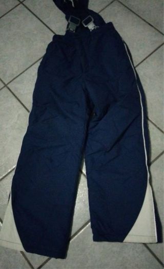 Pantalone sci bambino blu con bretelle