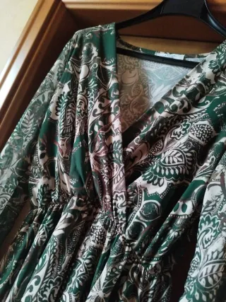 Vestito lungo verde fantasia