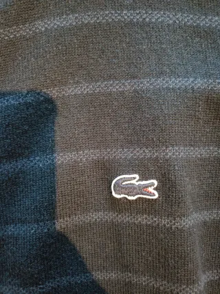 Jersey Nuevo Lacoste Original cremallera negro/gri