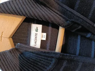 Jersey Nuevo Lacoste Original cremallera negro/gri