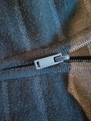 Jersey Nuevo Lacoste Original cremallera negro/gri