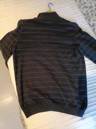 Jersey Nuevo Lacoste Original cremallera negro/gri