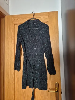 Vestido estampado animal verde