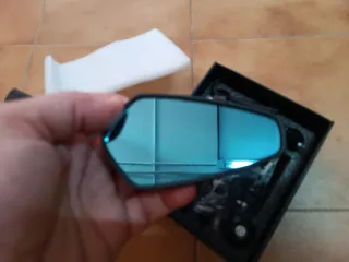 Retrovisor moto café race azul