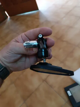 Retrovisor moto café race azul