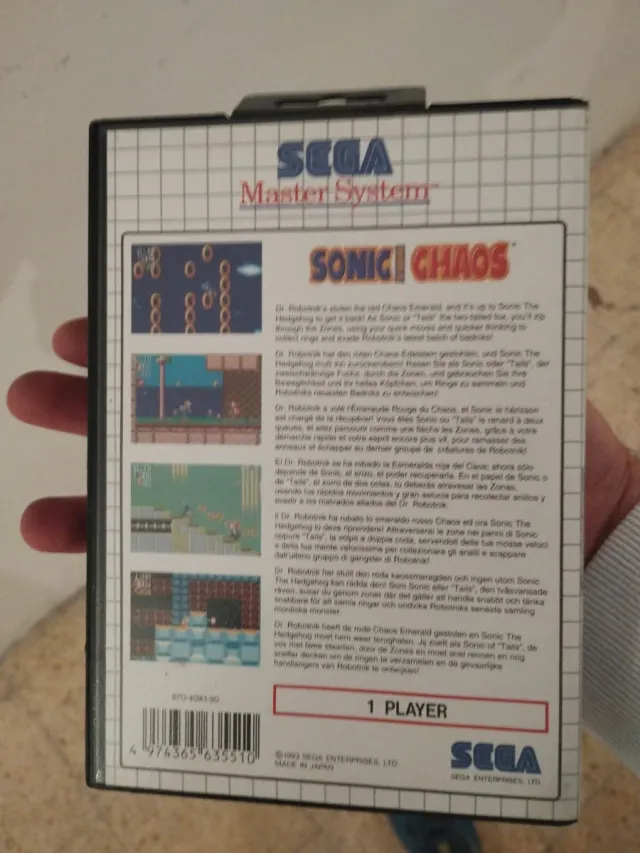 Sonic Chaos Master System Sega