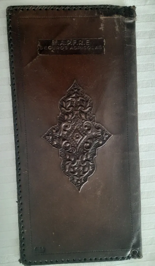Portafolio  antiguo de piel MAPFRE Seguros Agrícol