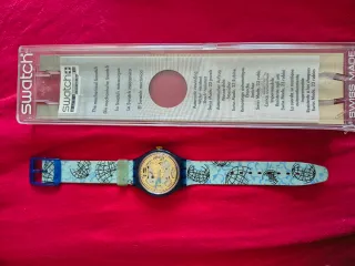 Swatch Automatico Orologio Mondo Blu Oro