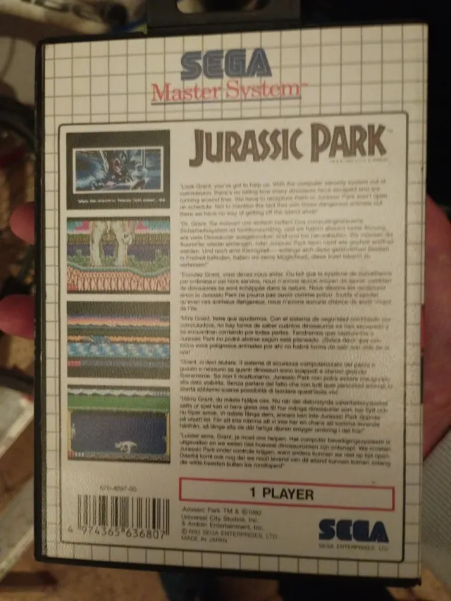 Jurassic Park Sega Master System