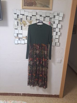 Vestido Desigual XXL Verde y Multicolor