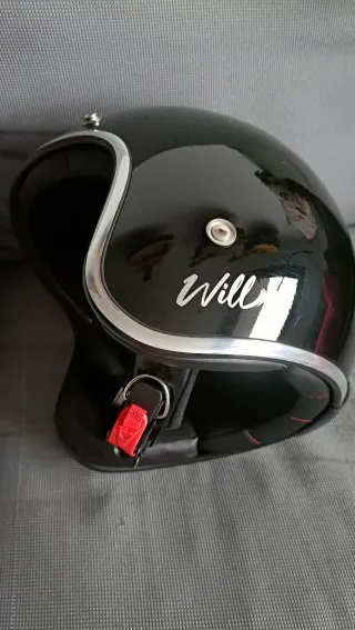 Casco Moto Negro Estilo Retro