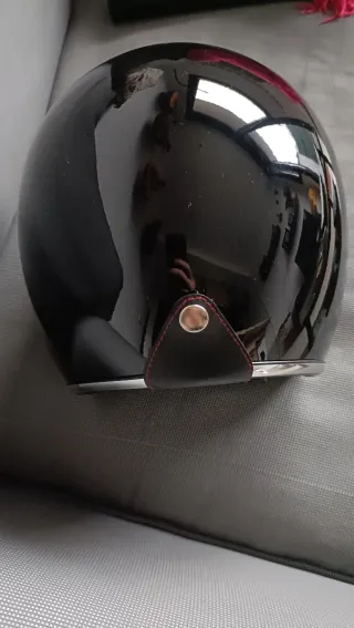 Casco Moto Negro Estilo Retro