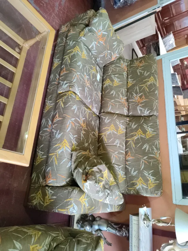 Juego de Sofás de Tela y Madera