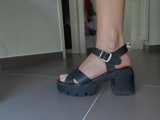 Sandalias Plataforma Mustang Negras