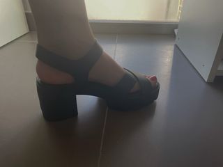 Sandalias Plataforma Mustang Negras