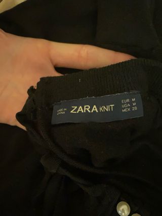 Jersey Zara Negro Perlas