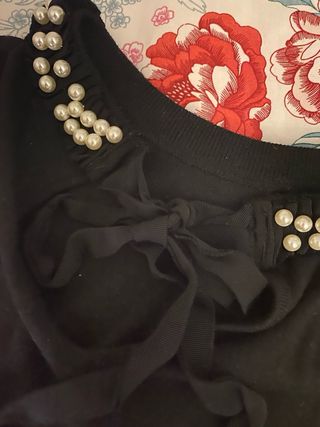 Jersey Zara Negro Perlas