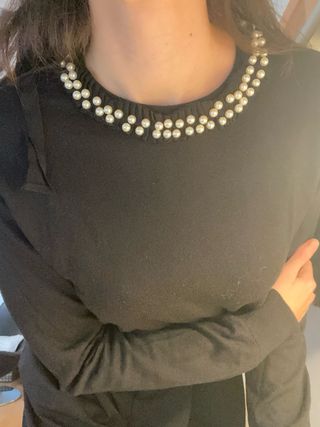 Jersey Zara Negro Perlas