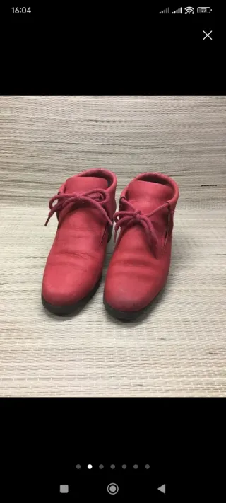 Botines Hírica Piel Gamuza Rojo