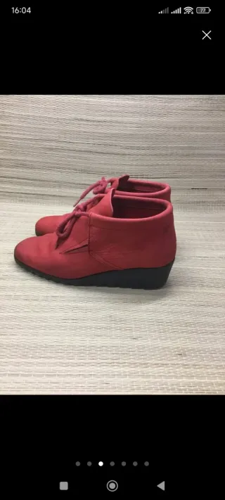 Botines Hírica Piel Gamuza Rojo