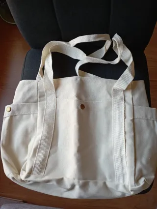 Bolso de tela beige