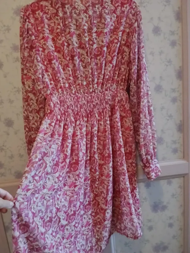 Vestido estampado flores rosa