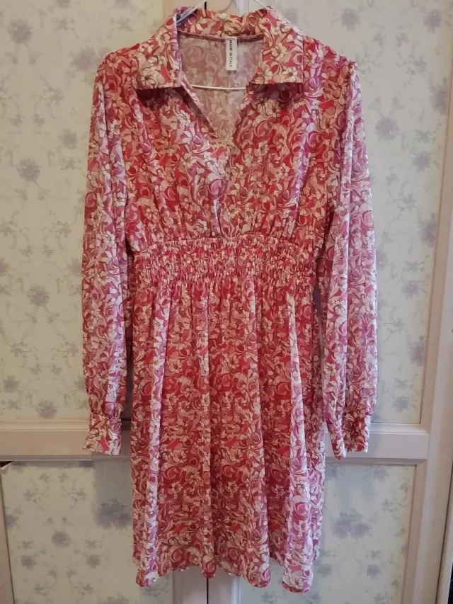 Vestido estampado flores rosa