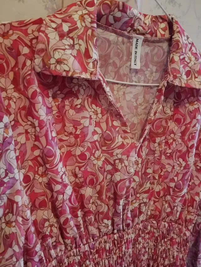 Vestido estampado flores rosa