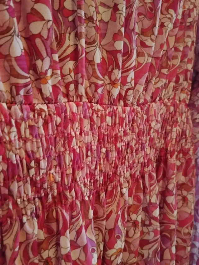 Vestido estampado flores rosa