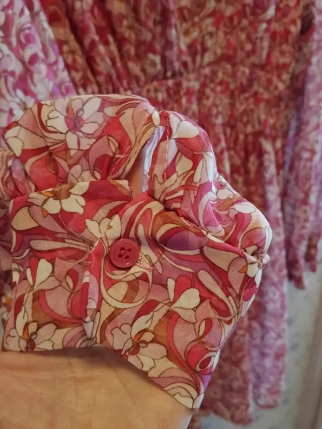 Vestido estampado flores rosa