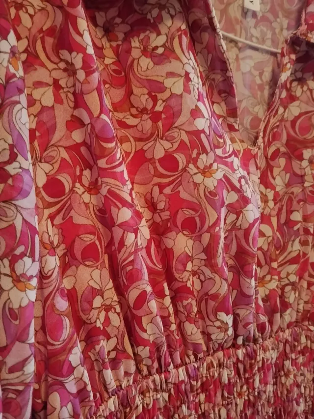 Vestido estampado flores rosa