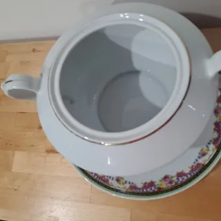 Zuppiera Limoges diam. 24cm con decori floreali