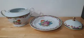 Zuppiera Limoges diam. 24cm con decori floreali