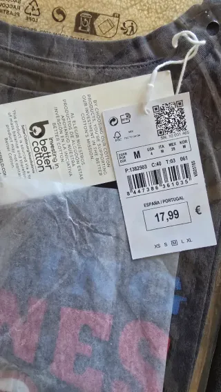 Camiseta Rolling Stones Talla M Negra NUEVA