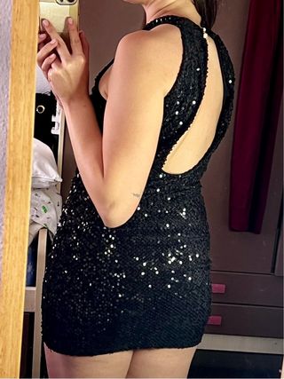Vestido Negro Lentejuelas Talla M Muy buen estado