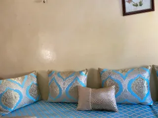 Fundas Salón Marroquí Azul y Dorado