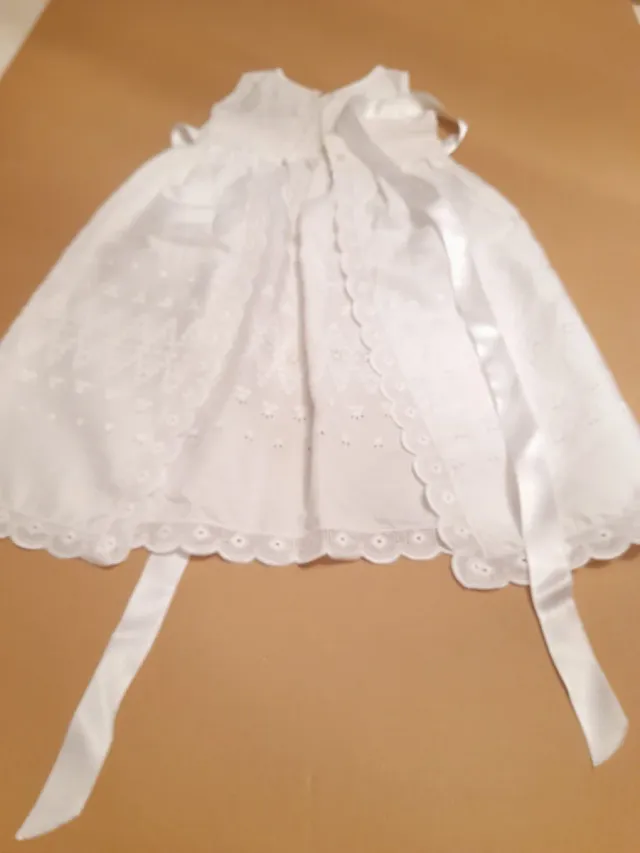 Abito da Battesimo Bianco con Pizzo, 2 pezzi