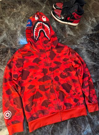 Sudadera BAPE Roja Camuflaje Talla S