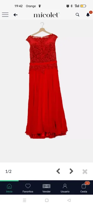 Vestido fiesta rojo Vertize Gala