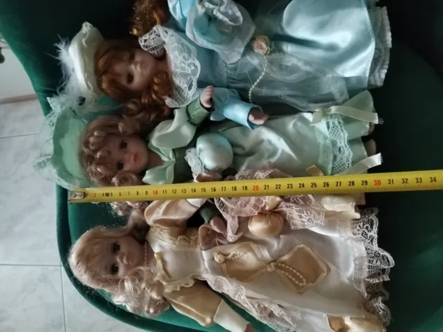 Set di 3 Bambole Porcellana