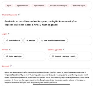 Doy clases de ingles!! de nivel primaria a bachi