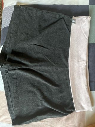 Shorts deportivos mujer gris y rosa