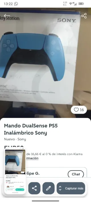 Mando DualSense PS5 Inalámbrico Rojo azul gris y b