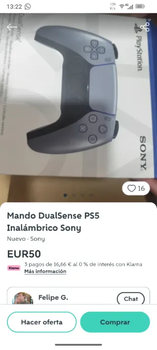 Mando DualSense PS5 Inalámbrico Rojo azul gris y b