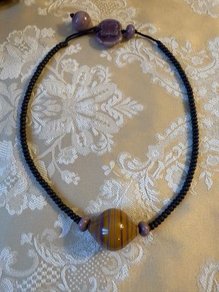 Collana Vetro Murano Oro e Viola